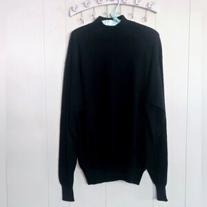 Peter Millar Wool/Silk Black Long Sleeve Sweater Size Large Ladies